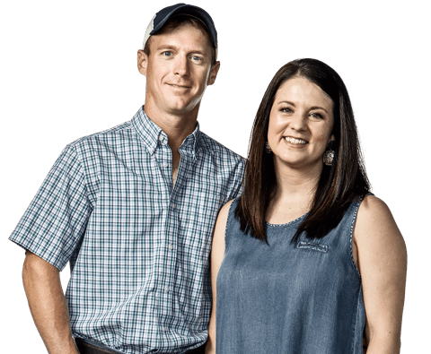 man and woman couple smiling 