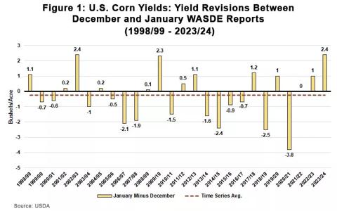 Figure 1 US Corn Yields Yield Revisions Between December and January WASDE Reports