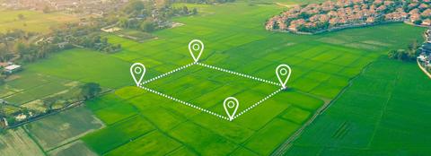 Outlined land parcel