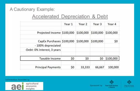 Accelerated depreciation and debt: a cautionary example