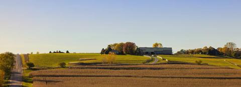 farmland with a rural home