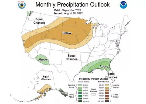 Monthly Precipitation Outlook Valid: September 2022 and Issued: August 18, 2022