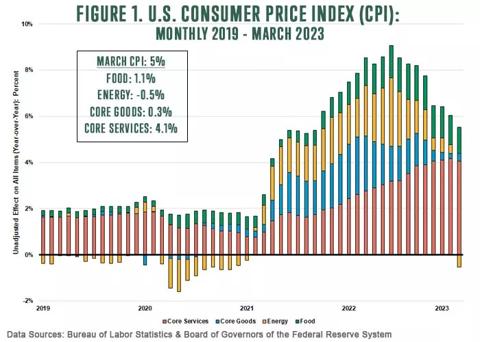 Figure 1. U.S. Consumer Price Index (CPI) Monthly for 2019 to March 2023