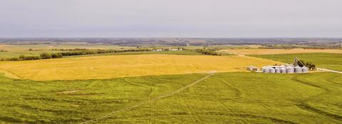 aerial of farmland