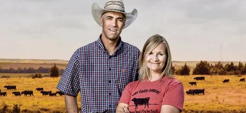 FCSAmerica customers Shanon and Melinda in front of pastureland