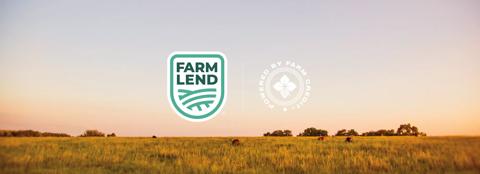 rural landscape with Farmlend Logo and Powered By Farm Credit Seal