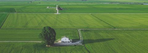 aerial view of fields 