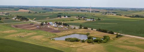 aerial view of rural landscape