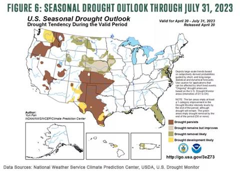 Figure 6: Seasonal Drought Outlook through July 31, 2023