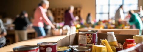 people organizing food items