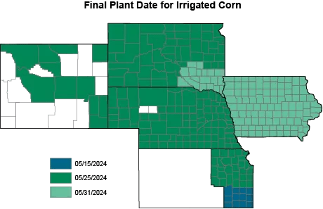 final plant date for irrigated corn map